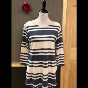 🔷Long Sleeve Casual Top, Blue & White Stripes.